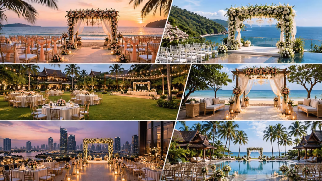Thailand wedding venues with beach and resort settings