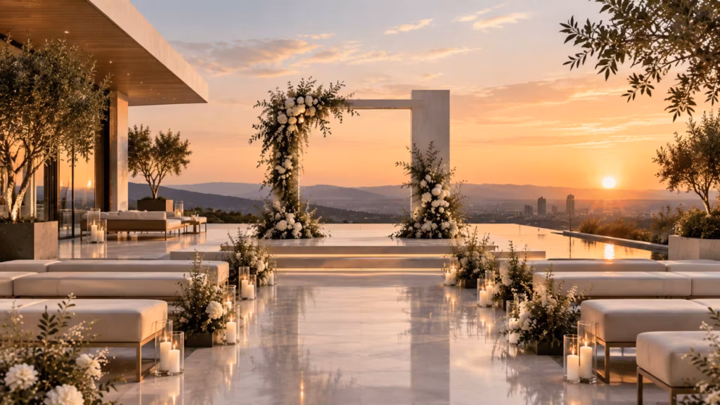 Minimalist modern wedding setup in Thailand